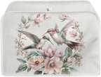ZFRXIGN Flower Hummingbird Toaster Cover 4 Slice Toaster Dust Cover Small Appliance Covers Toaster Oven Cover Spring Floral Birds Dust Cover Kitchen Decorative Protector Beige