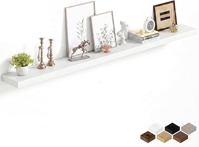 Fun Memories 72Inch Long Floating Shelves, 8 Inch Deep Shelves