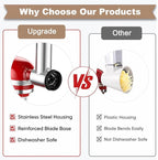 Stainless Steel Cheese Grater Attachment for KitchenAid Stand Mixer,4 Drum Blades for Slicing and Shredding Cheese & Vegetables,Dishwasher Safe Kitchen Prep Accessory for Salad Prep