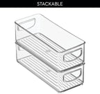 iDesign Stackable Storage Bin with Handles for Pantry, Fridge, or Freezer, Clear, Made in USA