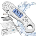 Meat Thermometer Digital - Fast Instant Read Food Thermometer for Cooking, Candy, Outside Grill, and Roast, Digital Food Thermometer with Backlight LCD & Calibration - Grey/Silver