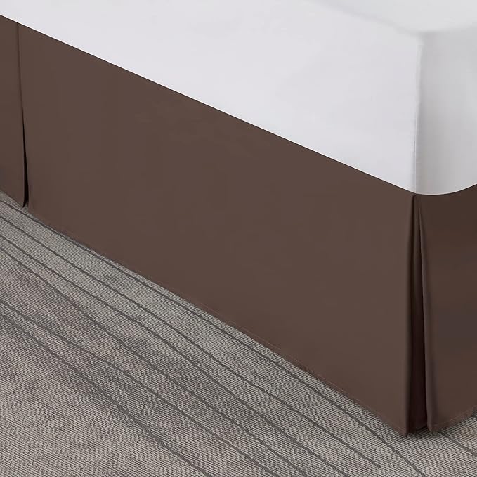 Nestl Dark Brown Twin XL Bed Skirt - Twin XL Size Bed Skirt 14 Inch Drop - Brushed Microfiber Bed Skirts - Hotel Quality Pleated Bed Skirt - Shrinkage & Fade Resistant