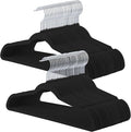 Velvet Hangers, 50 Pack Black Slim Felt Hangers with 360 Swivel Hook, Non-Slip, Heavy Duty for Coats, Pants & Dresses