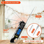 Instant Read Meat Thermometer, Fast & Accurate Digital Food Thermometer with Backlight, LCD Display, IPX6 Waterproof, Calibration Function for Cooking, Frying, Grilling, and Baking (Dark Gray)