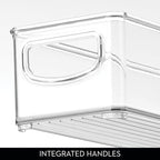 iDesign Slim Clear Plastic Storage Bin, Extra Long Narrow Stackable Organizer for Kitchen and Pantry, 2-Pack
