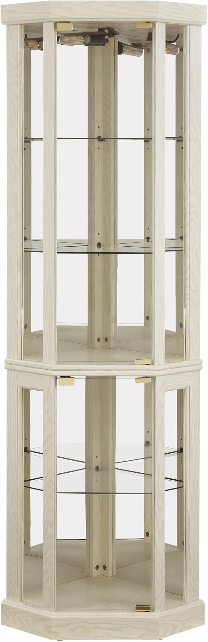 Corner Curio Cabinet, 150lbs Heavy Duty Glass Display Cabinet