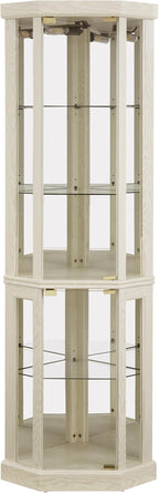 Corner Curio Cabinet, 150lbs Heavy Duty Glass Display Cabinet