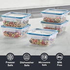 Snapware Plastic Total Solutions (5-Pack, 5.5 Cup) Food Storage Containers Set, Airtight & Leakproof Plastic Locking BPA-Free Lids Tupperware, Freezer Dishwasher Microwave Safe