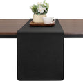 Table Runners 72 Inches Long, Dual-Sided Faux Leather Farmhouse Table Runner Waterproof Heatproof Non-Slip for Living Room Party Home Decor Holiday Decorations(Black, 12 x 72 Inch)