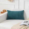 Kevin Textile 12x20 Inch Pillow Cover 1 Pack Boho Decorative Soft Striped Corduroy Lumbar Farmhouse Color Accent Rectangle Cushion Case for Living Room Couch Sofa Bed, Teal Blue