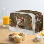 Yorkshire Terrier Printed Toaster Oven Cover 2 Slice Daisy Printed Bread Maker Cover Dustproof Kitchen Small Appliance, Toaster Covers Dust and Fingerprint Protection, Bronze