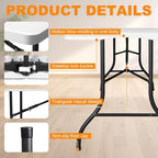 6ft Folding Table, Portable Heavy Duty Plastic Fold-in-Half Utility Table for Indoor/Outdoor Use, Dining, Camping, Picnic, Party, White