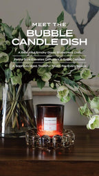 Alice Lane Original Bubble Candle Dish – Chic Clear Glass Candle Dish for Home Decor – Decorative Modern Candle Holder for Small Candles & Diffusers