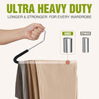 Spring Fever Open Ended Non Slip Sponge Padded Pants Hangers - Chrome Plating Foam Heavy Duty Space Saving Black Long 20