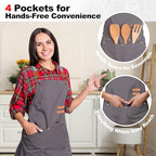 BeLuyi chef apron bib tool apron for man woman cross back straps with 4 pockets for kitchen cooking gardening baking working