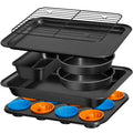 Ymiton Nonstick Baking Pans Set, 19 PCS Stackable Bakeware Sets, Oven Pan Set Includes Baking Tray, Cookie Sheet, Cake Pans, Loaf Pan, Muffin Pan, Silicone Cups