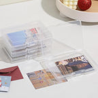 novelinks Transparent 4" x 6" Photo Organizers and Photo Storage Box with Handle, 16 Inner Photo Cases, Portable Picture Organizers & Photo Storage Containers (Clear 2Pack)