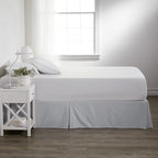Linen Market Bed Skirt - Ultra Soft Microfiber - Easy Fit with 14" Tailored Drop - Hotel Quality, Shrinkage & Fade Resistant - Bed Cover - Cal King Bed Skirt - Bedroom Décor - (Cal King, Light Gray)