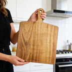 ZeQi Acacia Wood Cutting Board with Handle (15"L x 11"W), Wooden Cutting Boards, Chopping Board, Charcuterie Board, Serving board for Cheese, Bread, Pizza, Vegetables & Fruits