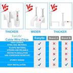 300 Pcs 8mm Cable Clips Nail in Cable Clips Flat Ethernet Cable Wall Clips Cable Tacks Coax Cable Clip Speaker Wire Clips Cable Nails for Cords Cat5/Cat5e/Cat6/Cat7 RJ45 Cord Clips