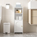 Hzuaneri Bathroom Storage Cabinet, Corner Floor Cabinet with Doors and Adjustable Shelf, Narrow Toilet Paper Cabinets, Bathroom Organizer for Small Spaces, White BC29713X