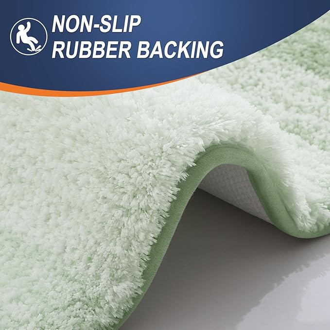 OLANLY Bathroom Rugs Mat 24x16, Extra Soft Absorbent Microfiber Bath Rugs, Rubber Backing, Quick Dry, Machine Washable Bath Mats for Bathroom Floor, Tub and Shower, Home Decor Accessories, Sage Green
