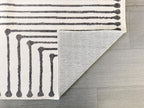 GLN Rugs Contemporary Collection - Machine Washable Area Rug, Contemporary Washable, Non Slip, Low Pile Chenille Rug, Living Room, Bedroom, Kitchen Rug (3' x 5' Black Beige)