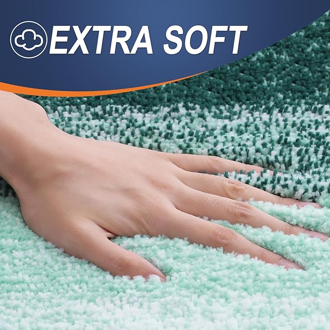 OLANLY Bathroom Rugs Mat 36x24, Extra Soft Absorbent Microfiber Bath Rugs, Rubber Backing, Quick Dry, Washable Bath Mats for Bathroom Floor, Tub and Shower, Home Decor Accessories, Blackish Green
