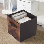 ShellKingdom Storage Bins, Foldable Fabric Storage Cubes And Cloth Storage Organizer Drawer For Closet And Toys Storage, 2 Pack (Retro Wood Pattern)