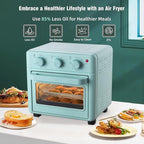 Novaspark Air Fryer Toaster Oven Combo, Retro Convection Oven Countertop,16QT Small Toaster Oven, 4-slices or 9" Pizza,Bake,Toast,Broil, Air Fry, Rapid Heating Mini Conventional Oven, Non-Stick, Blue