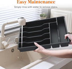 Lifewit Silverware Organizer with Lid, Covered Utensil Tray for Kitchen Drawer and Countertop, Plastic Cutlery and Flatware Storage Box for Spoons Forks Knives Holder Case, 29 x 37cm, Black