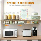 Expandable Hanging Under Shelf Storage Basket,Under Shelf Storage Basket Organizer,Under Hanging Baskets for Cabinet,Pantry, Desk Organization,8.27" D x 15.16"-27.76W x 7.68" H,White