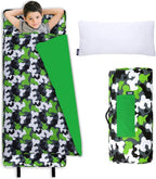 Wildkin Kids Original Nap Mat – Cozy Kids Sleep Mat with Pillow, Ideal for School & Travel - Camo Green