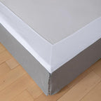 Full Bed Skirt, Wrap Around Bed Skirt with Pleated Corner, 12 Inch Drop Pleated Waffle Weave Bedskirts, Anti-Slip, Microfiber, Grey, 12'' Full