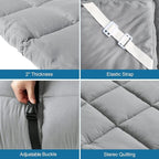 Cot Mattress Topper (Improved Thickness), Foam Quilted Pads for Camping, Soft Comfortable Sleeping Cot Mattress Pad Only, Camping Pad 75"x30" for Camp Cot/Rv Bunk/Narrow Twin Beds, Navy