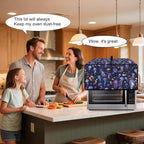Jellyfish Clownfish Bubble Print Microwave Oven Cover Dust-Proof Fabric Toaster Oven Covers Easy to Clean Foldable Microwave Oven Grill Cover Protector with Top Handle, L