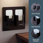 Bedside Shelf with Strong Sticky Gel,Wall Mount Organizer Holder for Cell Phone,Glasses,Remote,Keys,Adhesive Wall Shelves for Bedroom,Bathroom, Kitchen,No Drill Space Saver (Vertical Type/White)