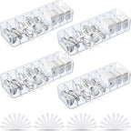 Tatuo 4 Pcs Cable Organizer with 40 Wire Ties, Plastic Cord Storage Charger Box Electronics Organizer with Adjustment Compartments Cable Storage for Drawer Home Office Desk Accessories (Clear)