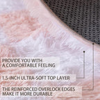 8x10 Area Rugs for Living Room Bedroom, Soft Fluffy Shaggy Bedside Rug, Indoor Floor Carpet for Kids Playroom, Dorms, Nursery Rooms, Home Decor (Pink & White 8'x10')