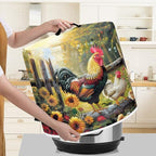 Small Appliance Covers for 8 Quart Air Fryer & Pressure Cooker Air Fryer Cover Dust Cover, Easy to Clean Kitchen Appliance Accessories with Pockets, Rooster Flower