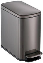SIMPLI-Magic 6L/1.6G Stainless Steel Bathroom Trash Can with Hands-Free Foot Pedal, Quiet Soft-Close Lid, Compact Space-Saving Size