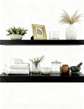 Solid Wood Floating Shelves, 40in Finished Real Wood Wall Shelves