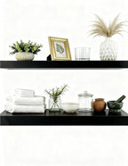 Solid Wood Floating Shelves, 40in Finished Real Wood Wall Shelves