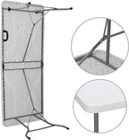 Folding Event Table, Heavy Duty Picnic Table Indoor Outdoor Camping, 6FT Portable w Handle Lock for Banquet, White