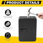 Ripeng 48-Keys Steel Key Cabinet with Combination Lock - Wall Mount Key Lock Box with Colorful Secure Tags & Hooks Keys Organizer Storage for Home Office Hotel Rental Business Property Management