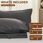 100% Linen Sheets Queen Size,Breathable & Durable 4-Piece Bed Flax Sheet Set,Soft All-Season Bedding for Hot Sleepers 16" Deep Pocket Oeko-TEX Certified,（Queen, Dark Grey）