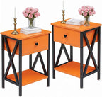 VECELO Nightstands Set of 2, Modern Bedside End Tables, Night Stands