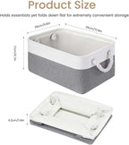 Storage Baskets for Shelves 13.8x9.8x6.7 Inch, Foldable Fabric Storage Bins with Handles, Small Storage Baskets for Organizing Closet, Office, Home Organization (6-Pack, White&Gray)