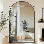 Oversized Full Length Mirror 72x44 Inch - Wall Mounted or Standing Floor Mirror with Aluminum Alloy Frame, Shatterproof Tempered Glass - Modern Mirror for Bedroom, Living Room, Closet, Black