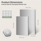 Stainless Steel Cutting Board Set with Lip, 2 Pack 16" & 24" Metal Chopping Boards for Kitchen Countertop, Non-Slip Food Prep Boards for Meat & Vegetables
